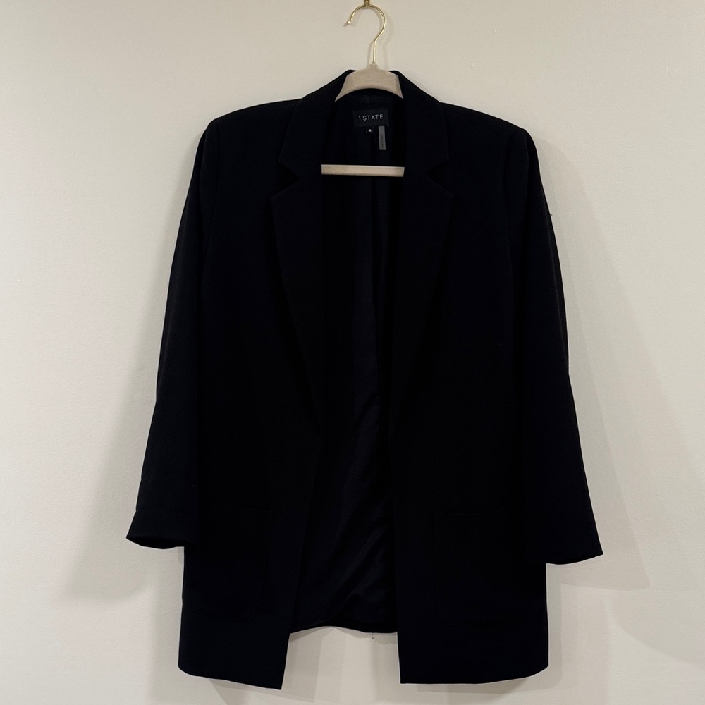 1 State Women's Black Blazer (Long)